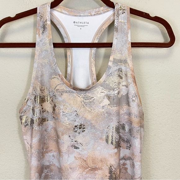 Athleta Gold Marble Print Shanti Gilded Racerback Tank Size Small - Picture 5 of 9